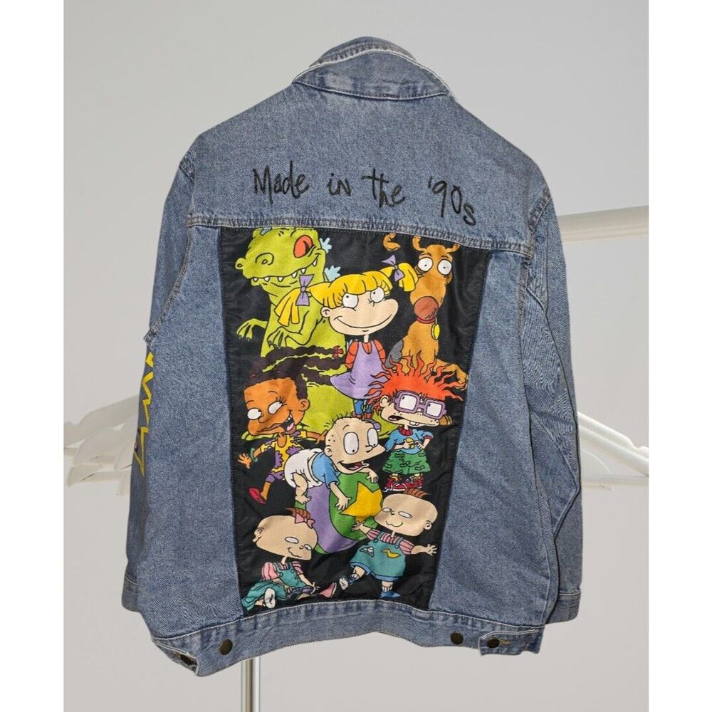 Vtg Rugrats Blue Jean Jacket M “Made in the 90s" Retro Nickelodeon Cartoon SI58